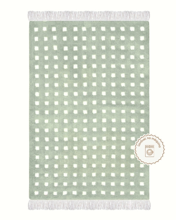 Green Trellis Cotton Rug