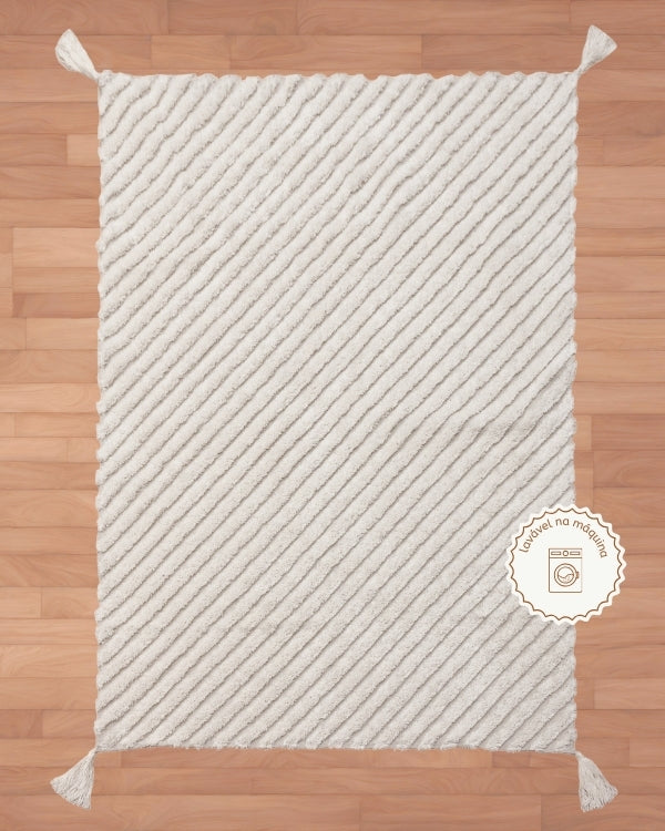 Raw Diagonal Cotton Rug