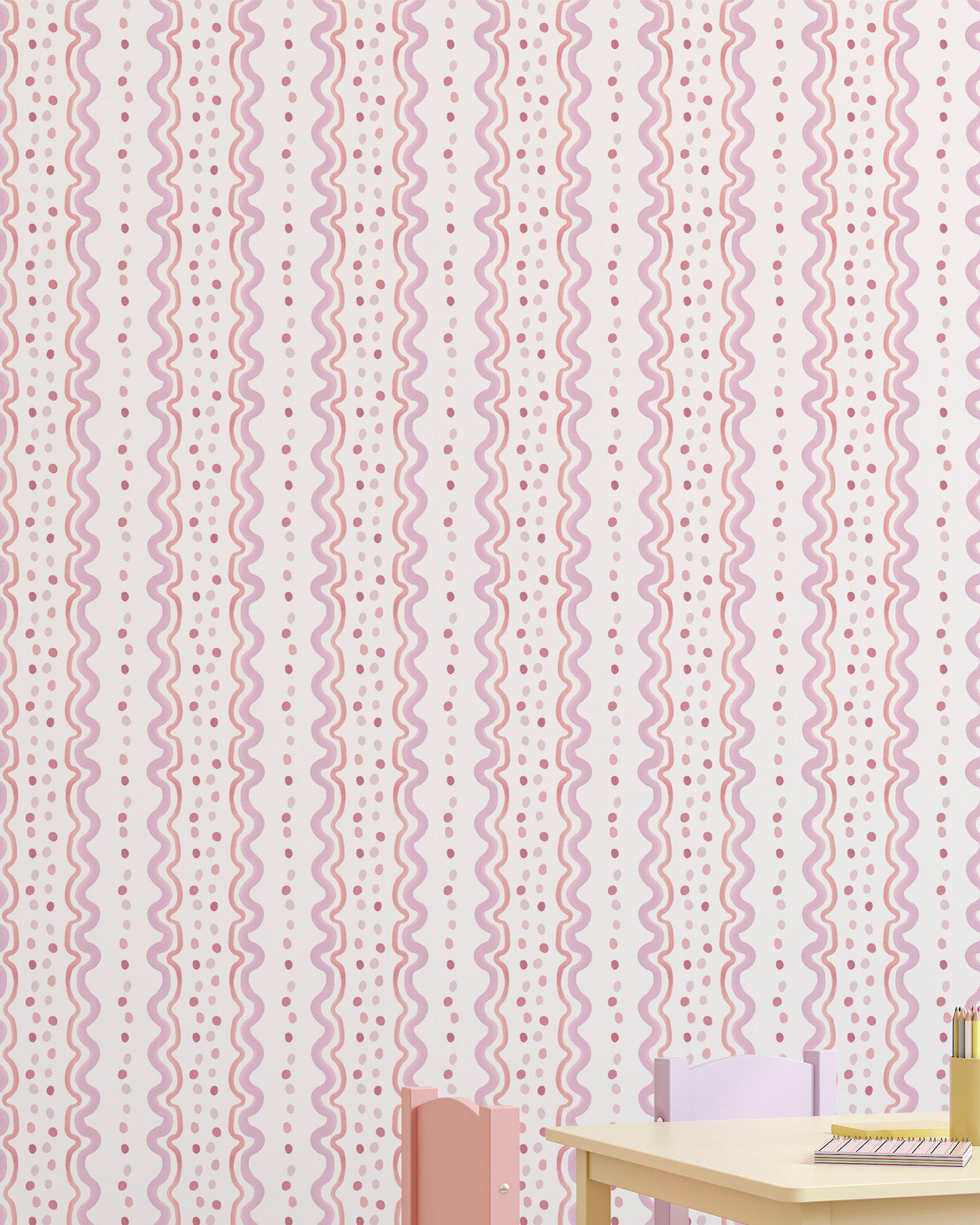 Papel de Parede Bolinhas Divertidas Rosa