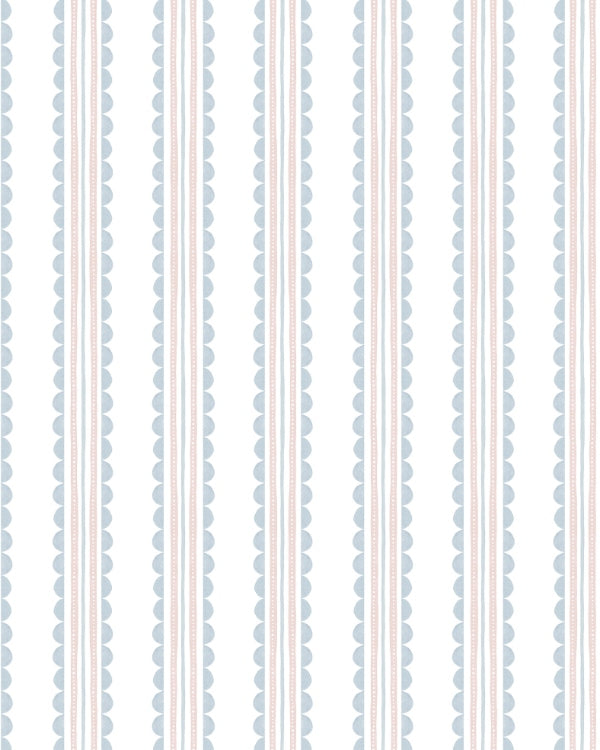 Papel Listras Ondinhas Azul e Rosa