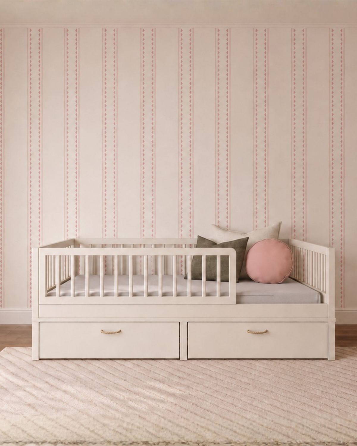 Cama Palito Evolutiva com Gavetões 4 em 1 na cor Off White