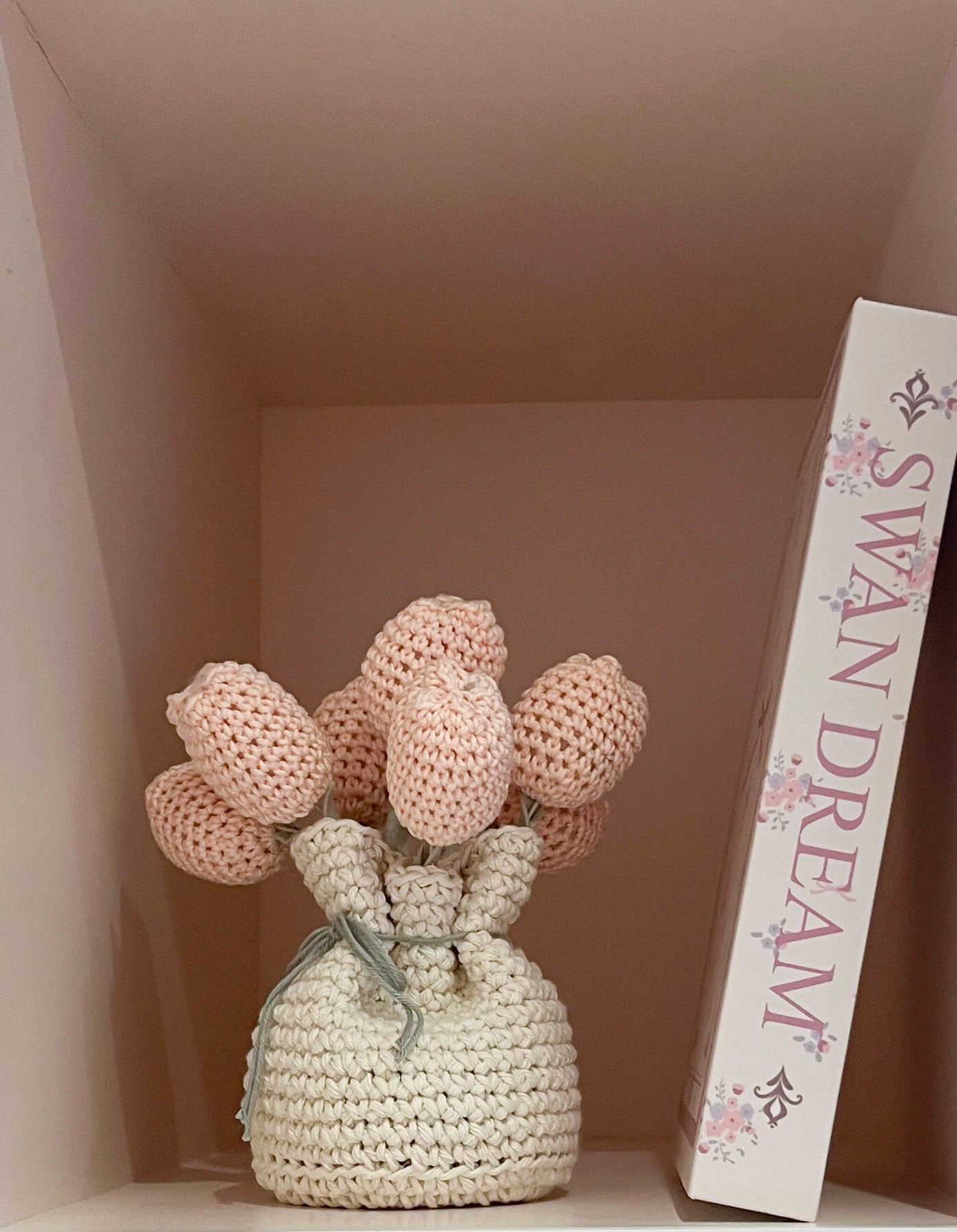 Vaso de Crochê Tulipas - Off White