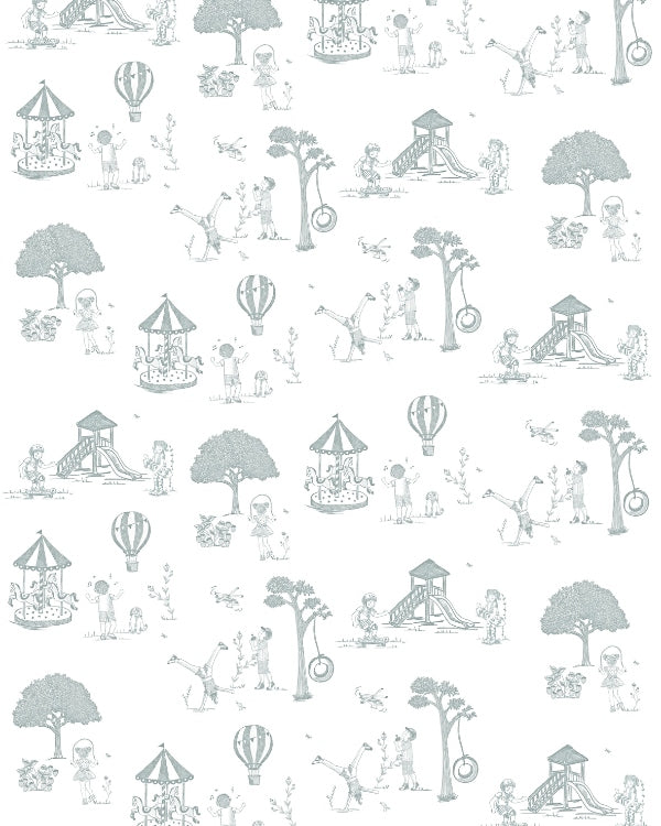 Papel Toile De Jouy Verde