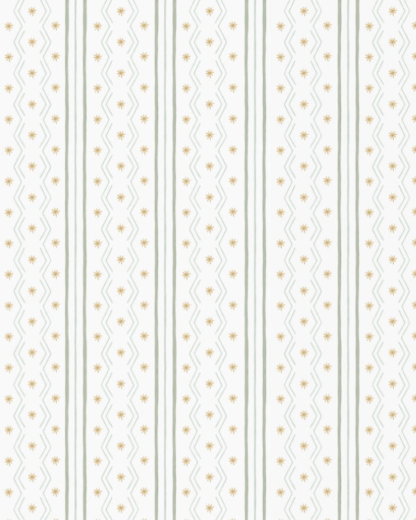 Papel Zigue e Asteriscos Verde