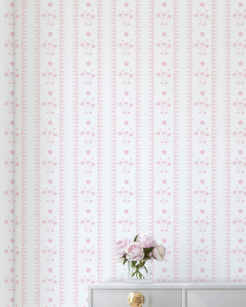 Papel de Parede Corsage Rosa