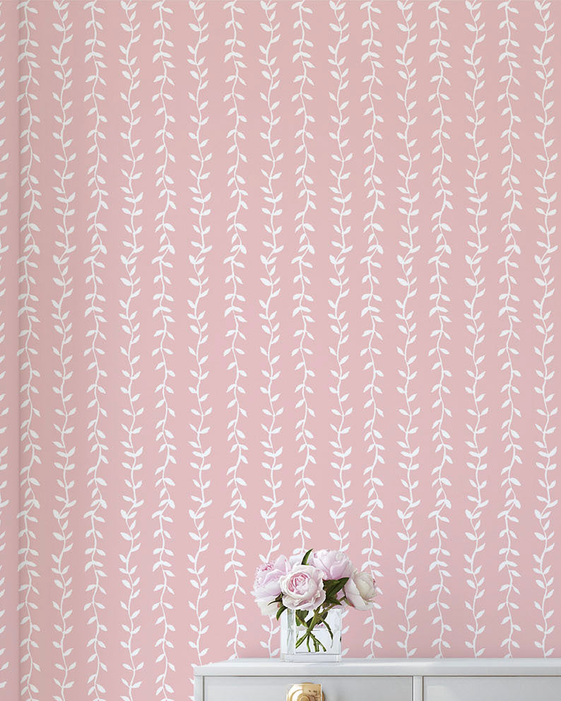 Papel de Parede Foglia Fundo Rosa