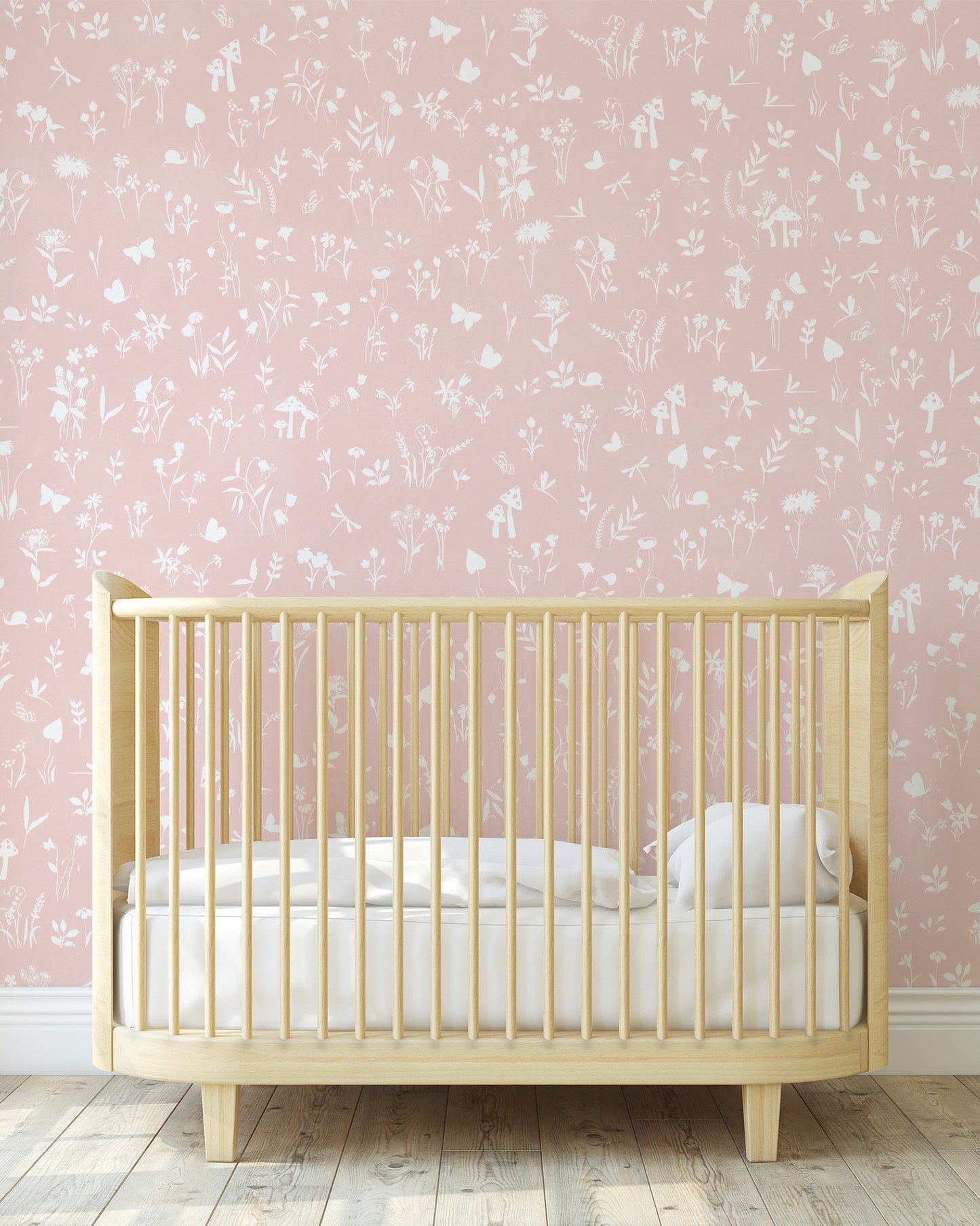 Papel de Parede Jardim Encantado Rosa