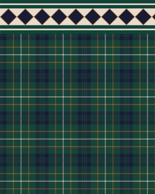 Papel de Parede Xadrez Tartan Verde.