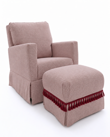 Poltrona Pluma Linho Prime Rose + Puff