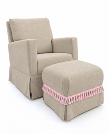Poltrona Pluma Linho Prime Fendi Claro + Puff
