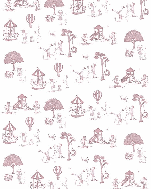 Papel Toile de Jouy Rosa