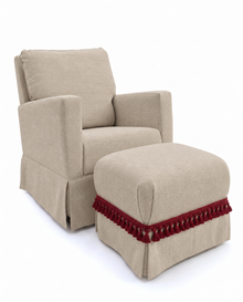 Poltrona Pluma Linho Prime Fendi Claro + Puff