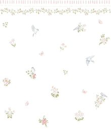 Papel de Parede Flores e Pássaros