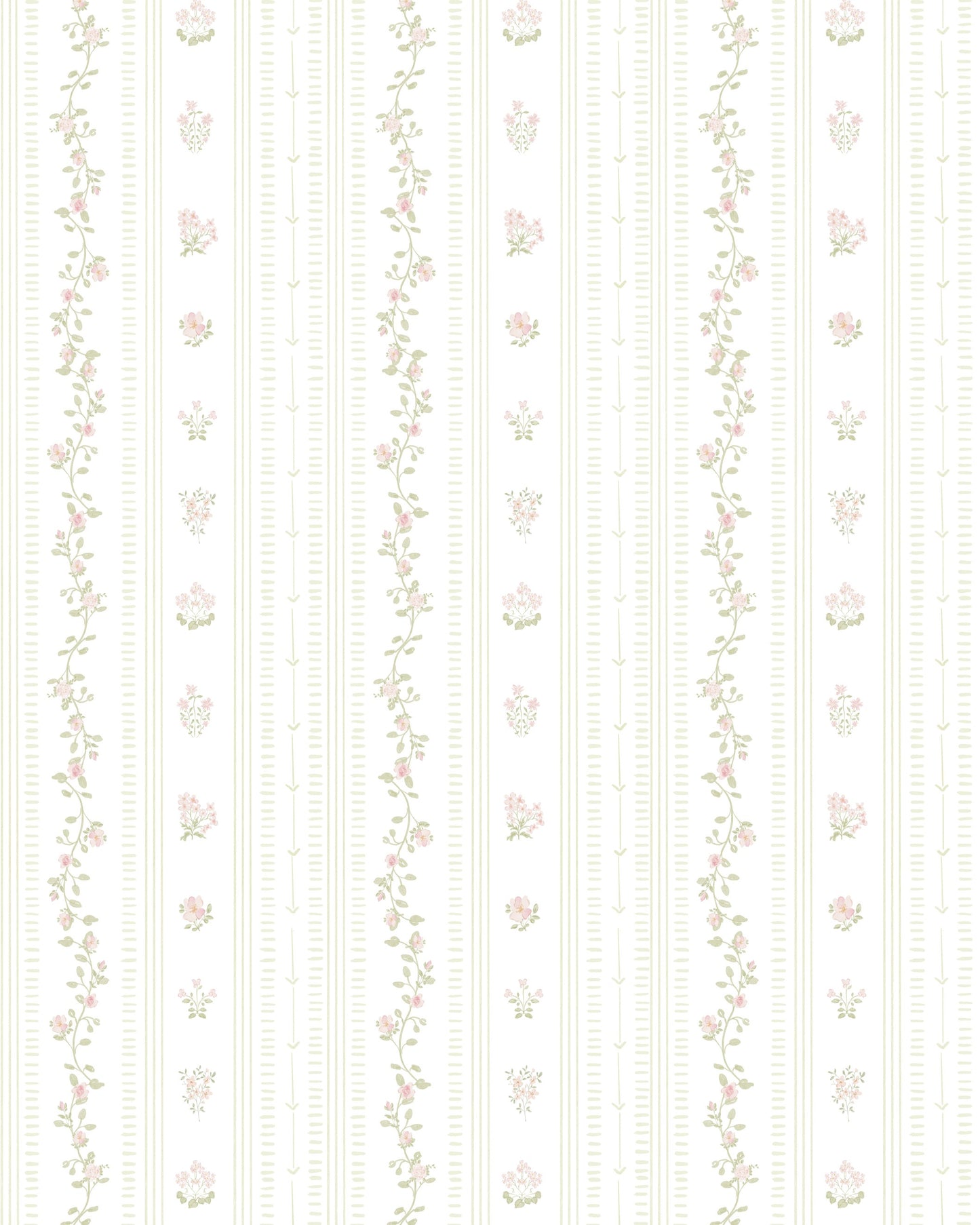English Wallpaper with Beige Stripes