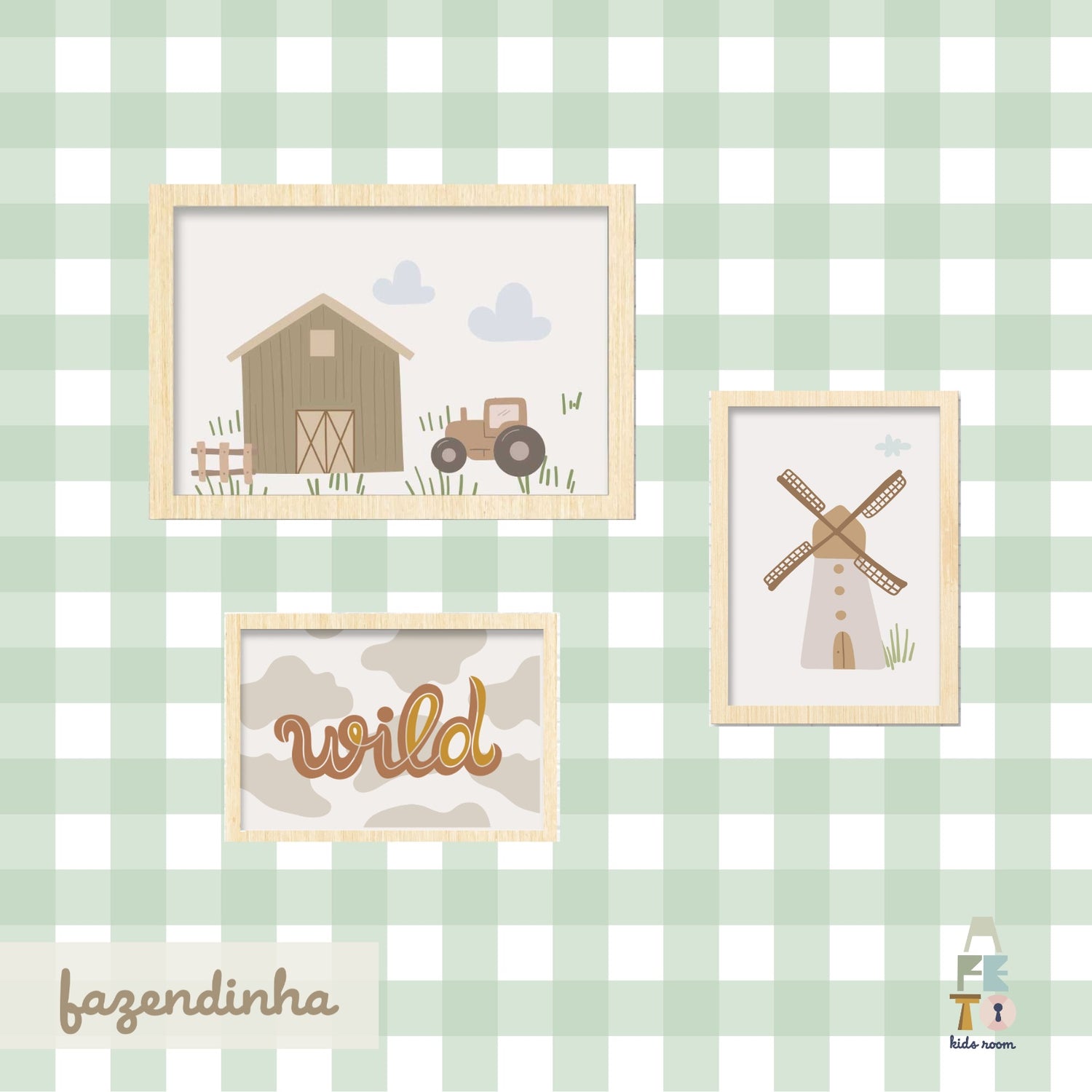 Kit Quadros Fazendinha