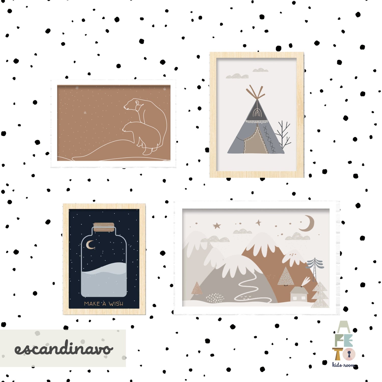 Kit Quadros Escandinavo