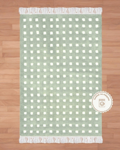 Green Trellis Cotton Rug