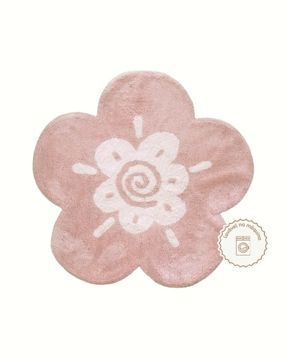 Pink Flower Cotton Rug