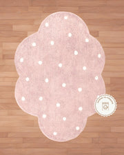 Tapete Lavável de Algodão Nuvem Dots Rosa