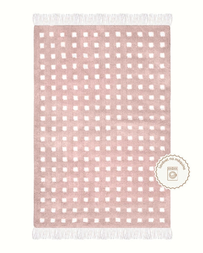 Pink Trellis Cotton Rug