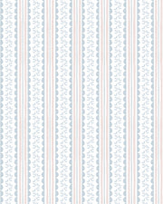 Papel Listras Ondinhas e Folhinhas Azul e Rosa