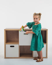 Estante Organizadora Infantil Com Caixas Off white