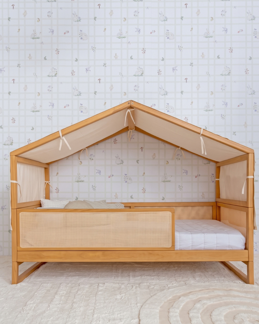 Cama Casinha Palha Evolutiva · 4 em 1 · Madeira Carvalho