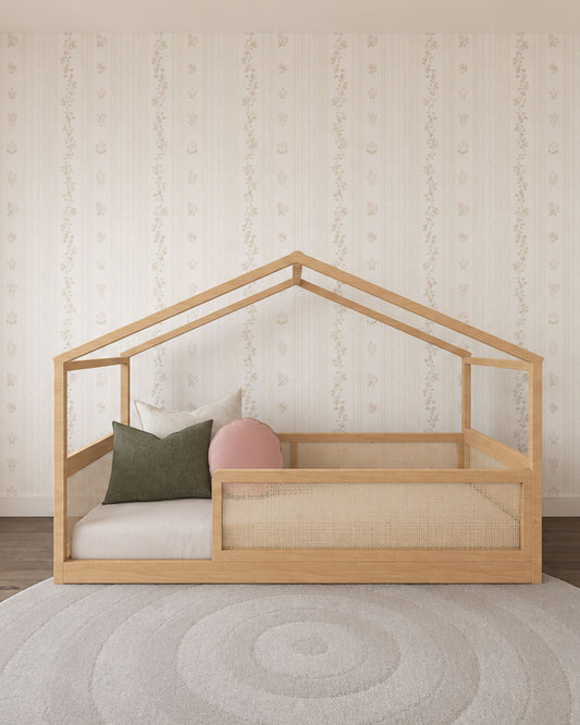 Cama Casinha Palha Evolutiva na cor Madeira Carvalho