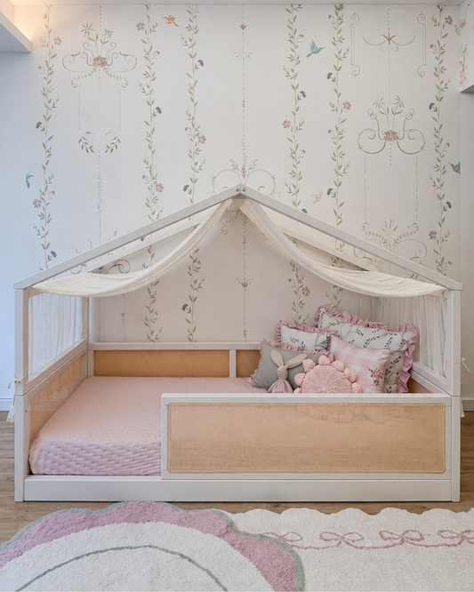 Cama Casinha Palha Evolutiva na cor Off White