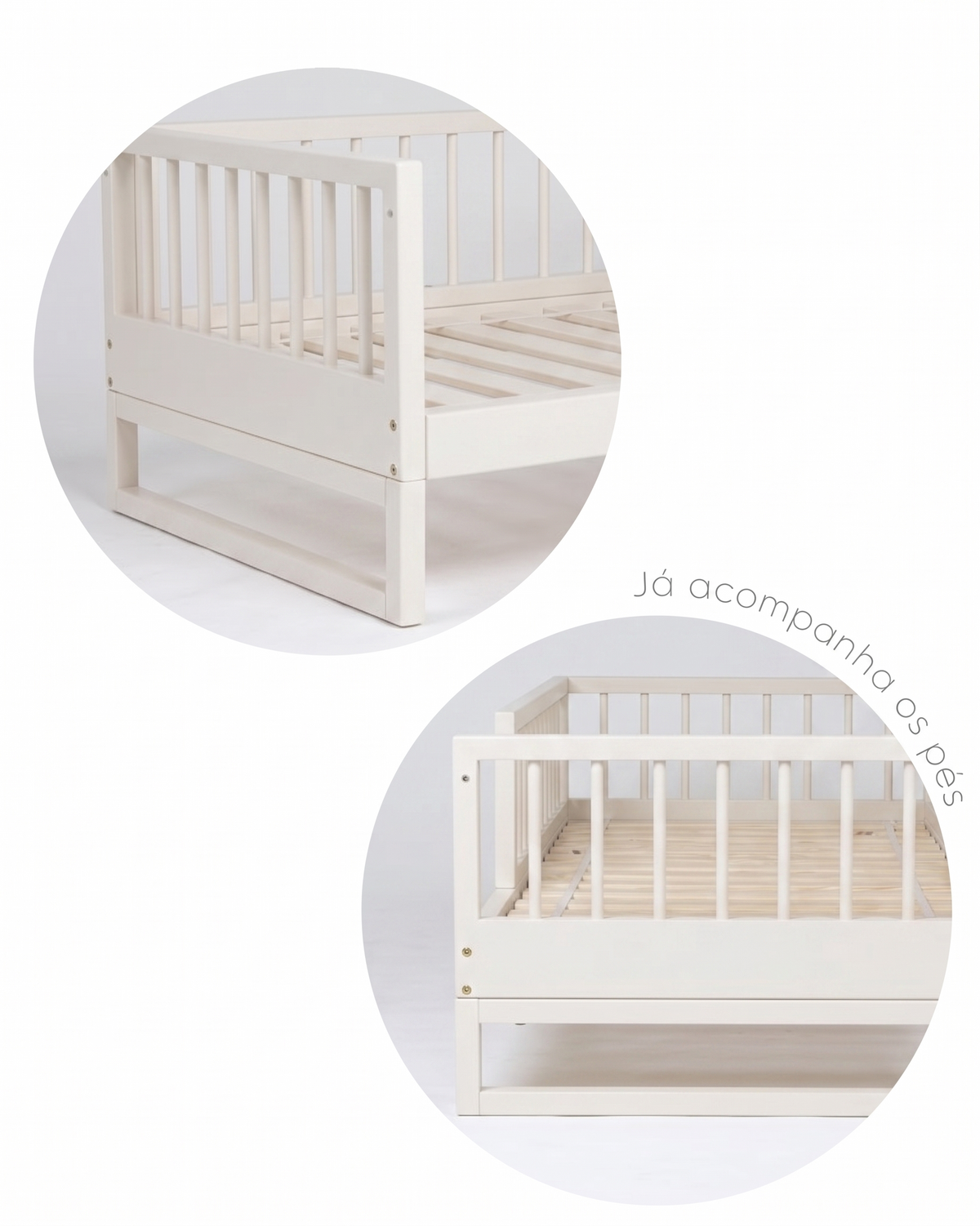 4-in-1 Evolutive Stick Bed · Off-white