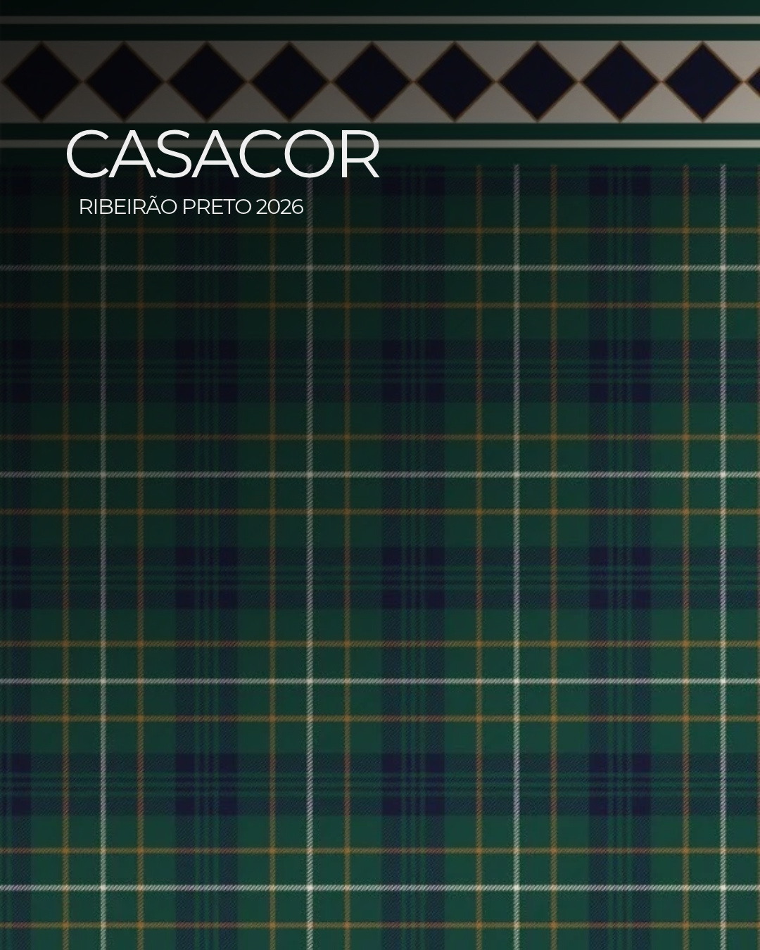 Papel de Parede Xadrez Tartan Verde.