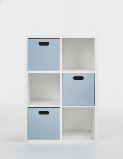 Estante Organizadora Infantil Off White - Com Caixas Azul
