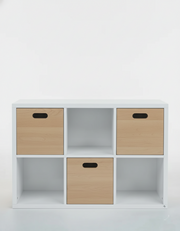 Off White Children's Organizing Shelf - With Wooden Boxes