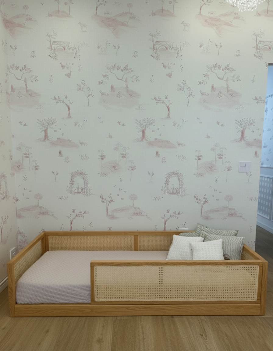 Cama Montessori  - Saída Lateral - Palha - Madeira