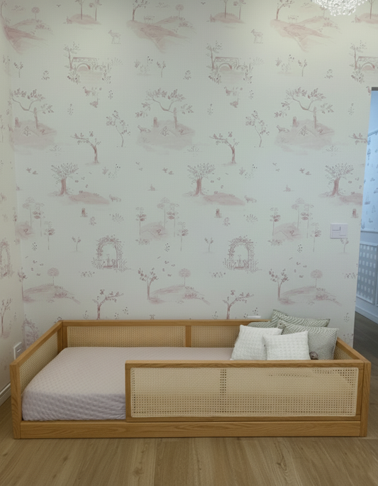 Cama Montessori  - Saída Lateral - Palha - Madeira