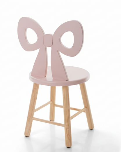 Cadeira Infantil Laço - Rosa Claro