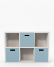 Estante Organizadora Infantil Off White - Com Caixas Azul