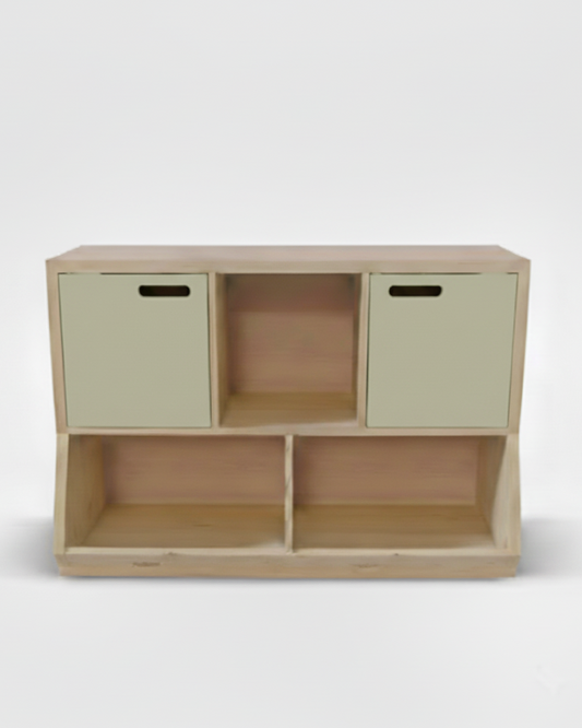 Estante Organizadora - 3 Nichos com Duas Portas - Verde