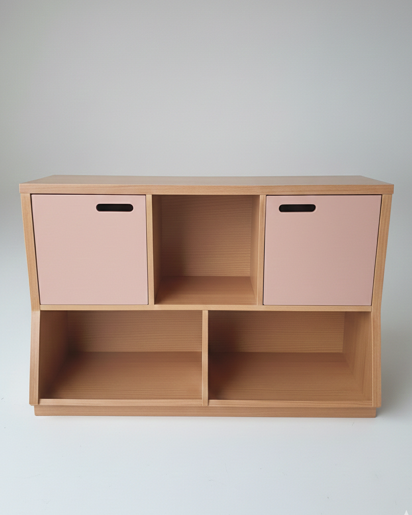 Estante Organizadora - 3 Nichos com Duas Portas - Rosa