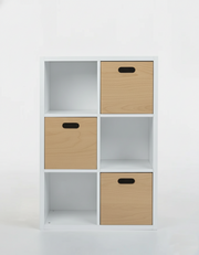 Off White Children's Organizing Shelf - With Wooden Boxes