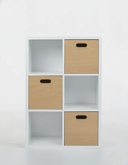 Estante Organizadora Infantil Off White - Com Caixas Madeira