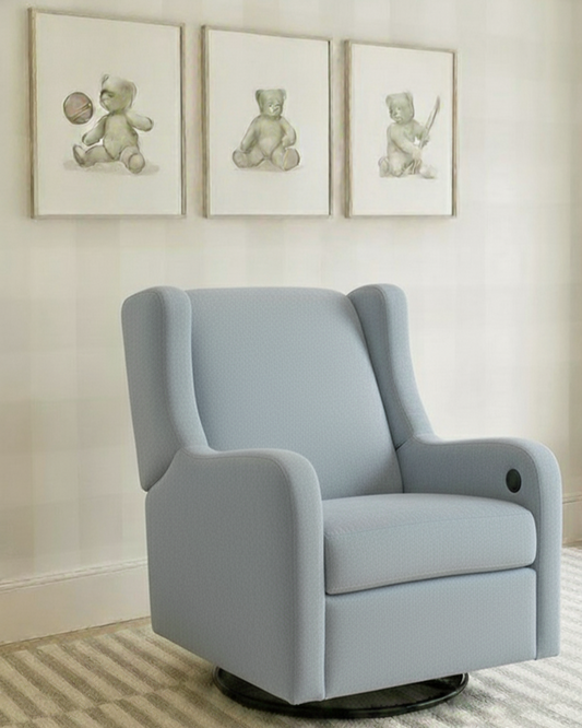 Poltrona Comfy - Veludo Azul Acinzentado