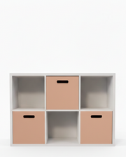 Estante Organizadora Infantil Off White - Com Caixas Rosa