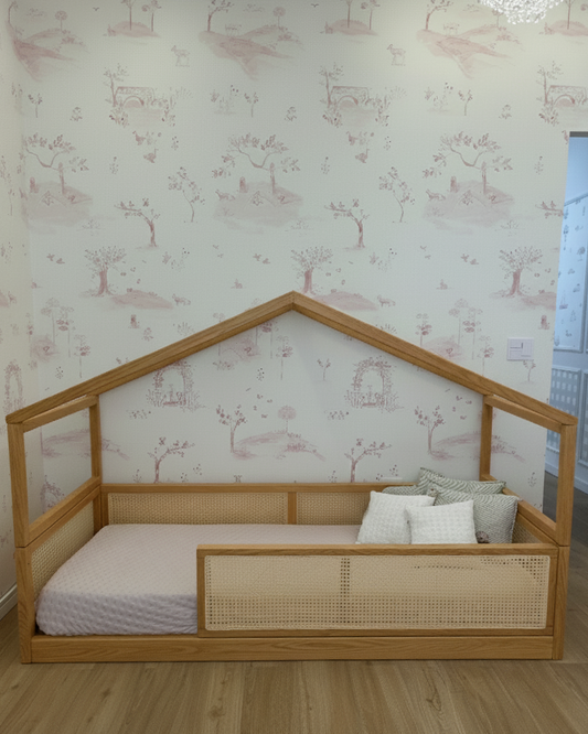 Cama Casinha - Saída Lateral - Palha - Madeira