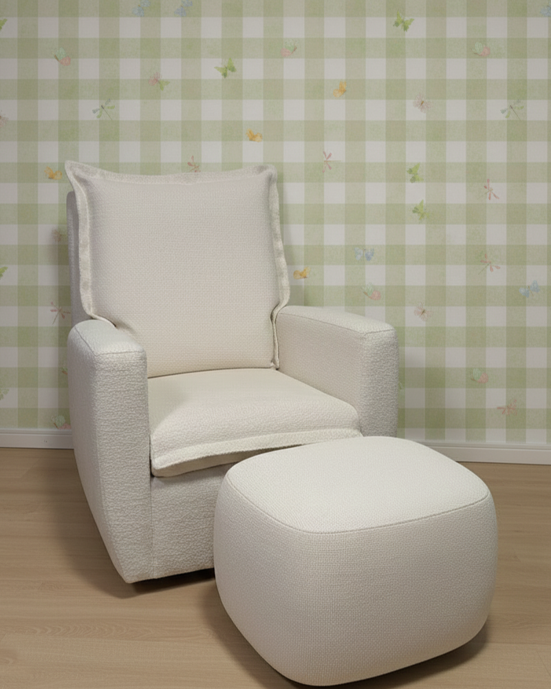 Poltrona Pluma Boucle + Puff