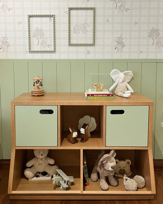 Estante Organizadora - 3 Nichos com Duas Portas - Verde