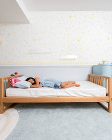 Evolutive Spindle Bed · 4-in-1 · Oak Wood · Central Exit