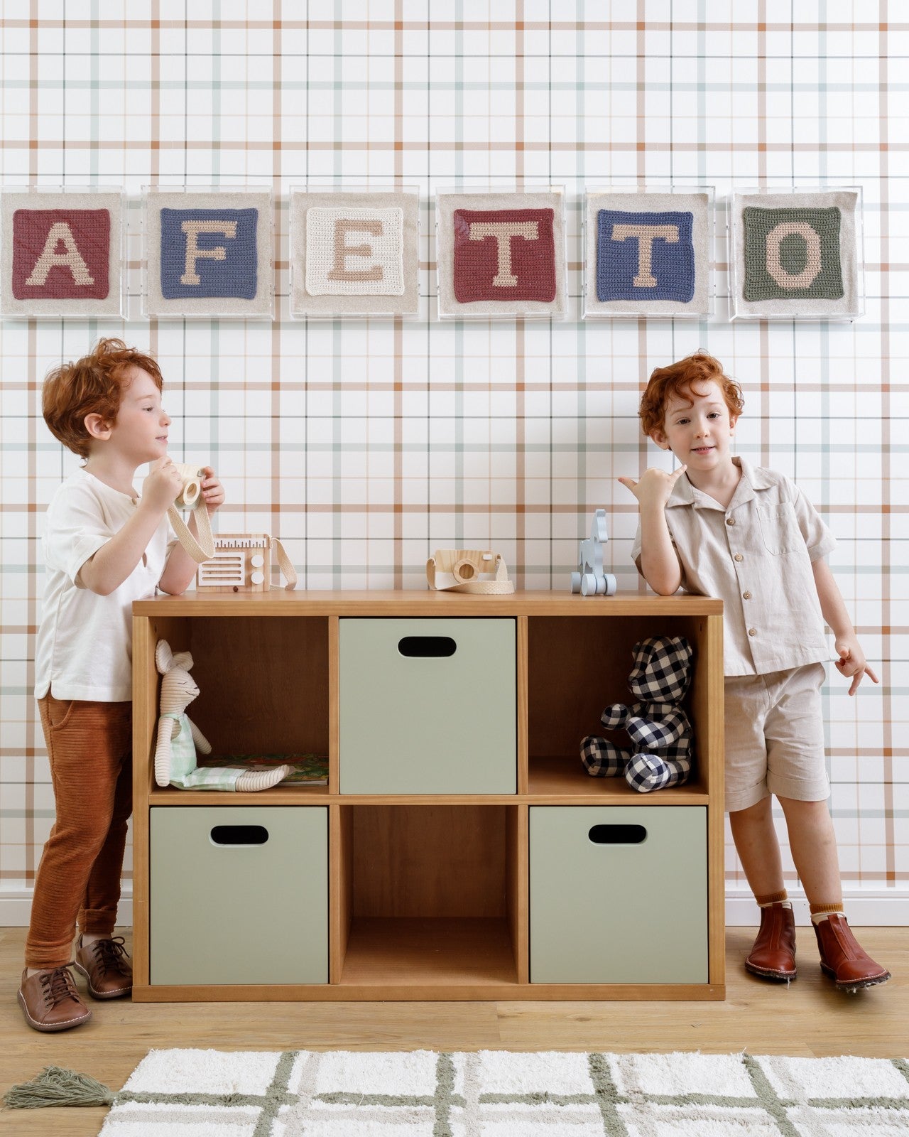 Estante Organizadora Infantil Com Caixas Verde