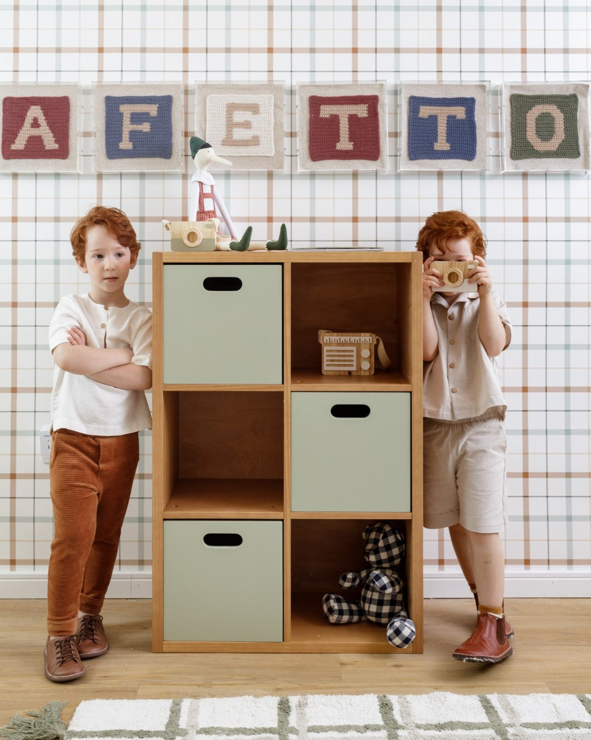 Estante Organizadora Infantil Com Caixas Verde