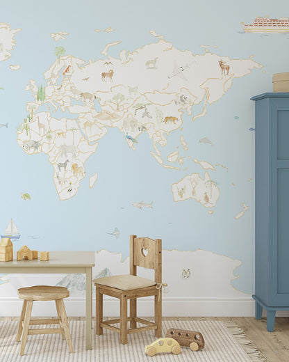 Papel de Parede Mapa-Múndi